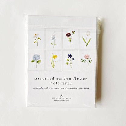 Garden flowers assorted notecard set