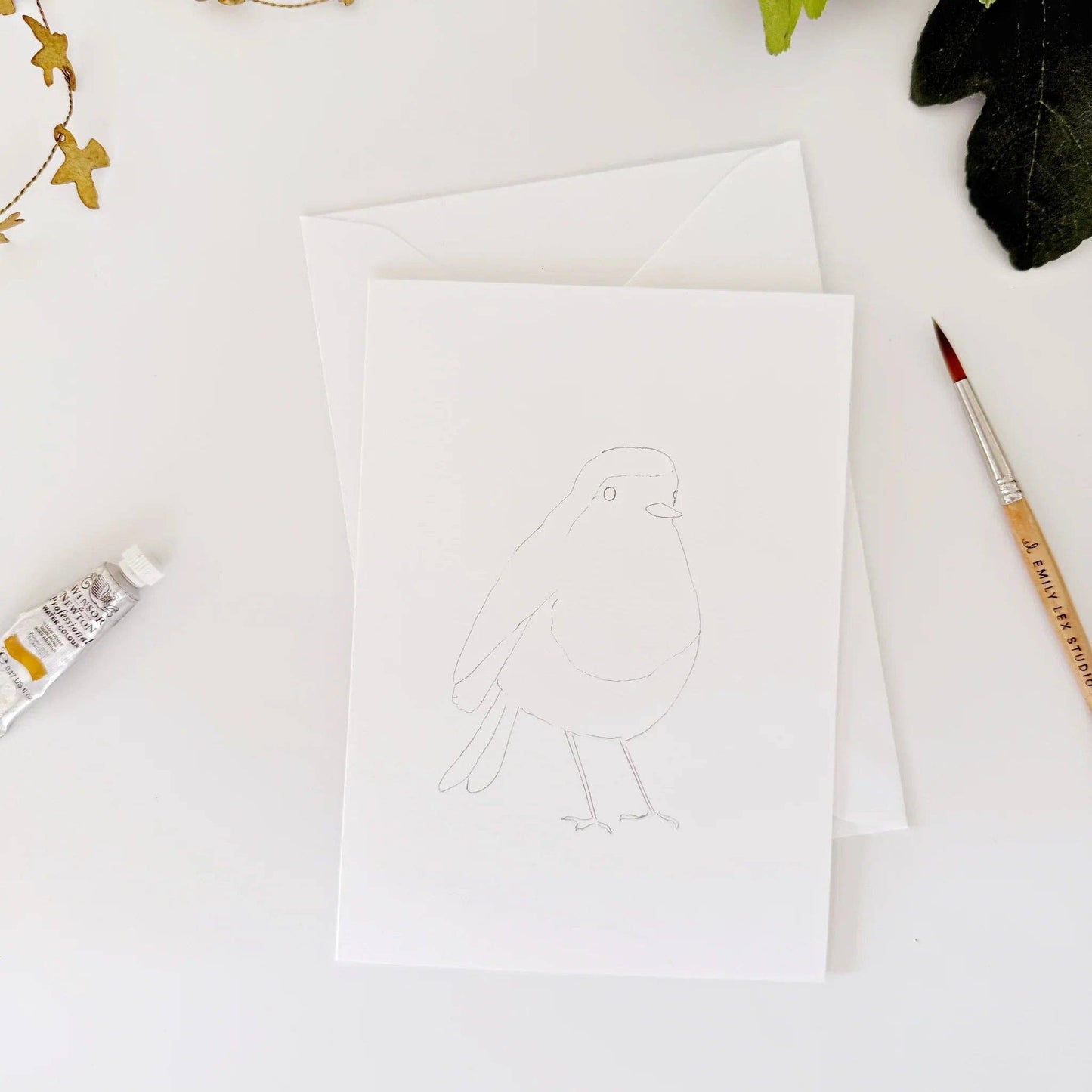 Birds paintable watercolor notecard set