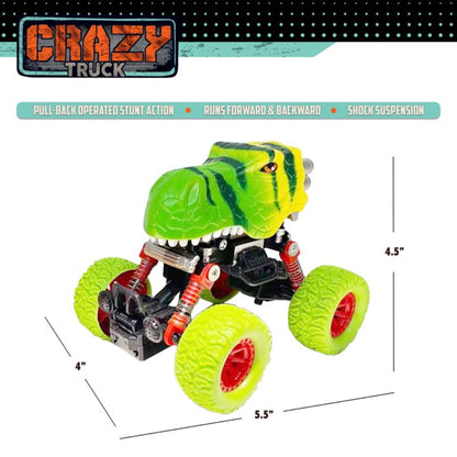 Pull Bac Dino Truck Green