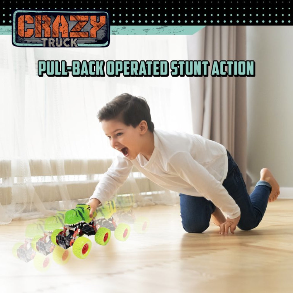 Pull Bac Dino Truck Green