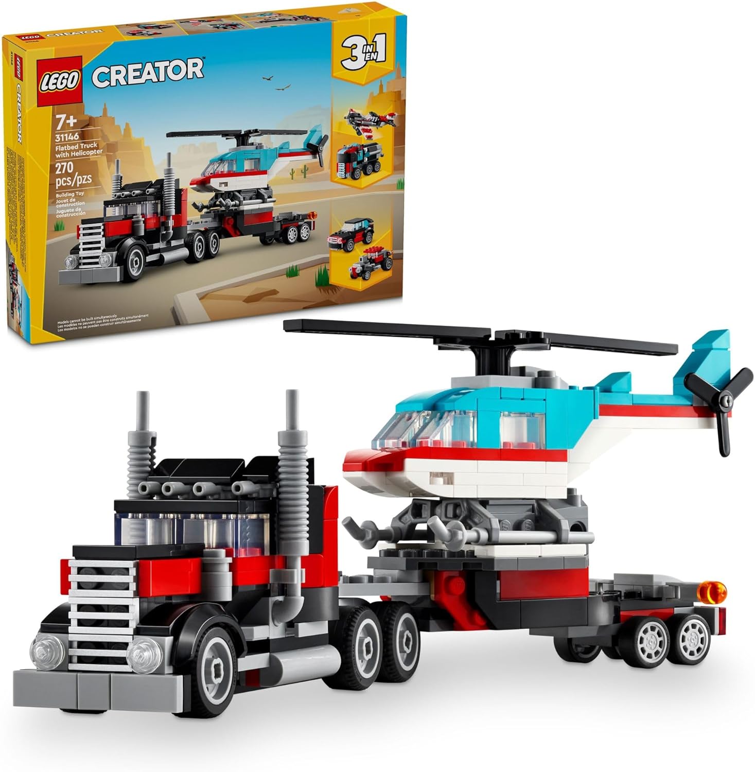 Flatbed Truck W/ Helicopt