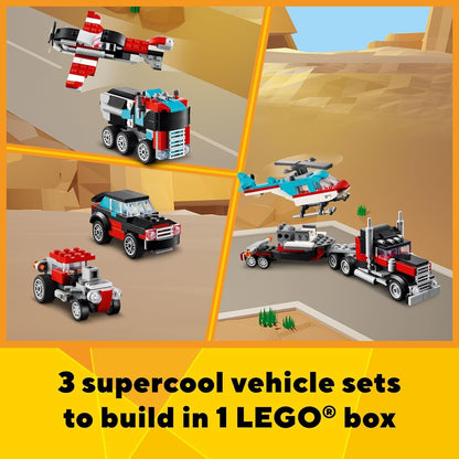 Flatbed Truck W/ Helicopt